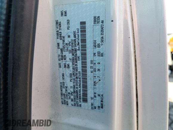2010 Ford Econoline Passenger XL z VIN 1FBSS3BL5ADA47325, wystawiony jako Copart lot #72460344 z przebiegiem 378 102 mil mil oraz Szkoda całkowita • Salvage title. Historia ofert i sprzedaży dostępna na DreamBid. Obrazek 13.