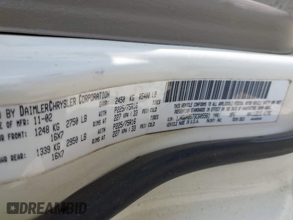 2003 Jeep Grand Cherokee Laredo with VIN 1J4GW48S73C605561, listed as a IAAI auction lot 42424407 with Not provided miles and . Bid and sale history available at DreamBid. Image 9.