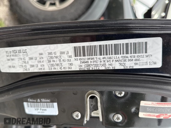 2016 Ram 1500 Rebel z VIN 1C6RR7YT2GS171455, wystawiony jako Copart lot #54708635 z przebiegiem 150 421 mil mil oraz Tytuł czysty. Historia ofert i sprzedaży dostępna na DreamBid. Obrazek 10.
