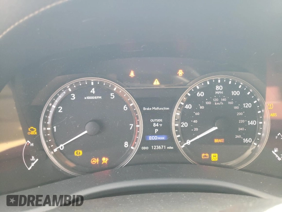 2015 Lexus GS 350 with VIN JTHCE1BL5FA004705, listed as a Copart auction lot 71223184 with 123,671 mi miles and Salvage Title. Bid and sale history available at DreamBid. Image 9.
