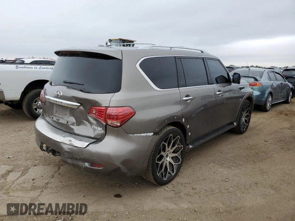 2015 Infiniti QX80 with VIN JN8AZ2NC7F9370623, listed as a Copart auction lot 66523254 with 140,653 mi miles and Salvage Title. Bid and sale history available at carsss.com. Image 3.