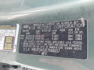 2014 Kia Soul + with VIN KNDJP3A52E7048657, listed as a IAAI auction lot 41940455 with 166,423 mi miles. Bid and sale history available at carsss.com. Image 9.