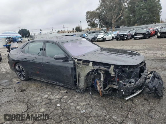 2023 BMW 7 Series 760i xDrive with VIN WBA33EJ02PCL89231, listed as a Copart auction lot 44791555 with 8,156 mi miles and Salvage title. Bid and sale history available at DreamBid. Image 4.