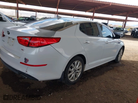 2015 Kia Optima LX with VIN 5XXGM4A79FG381540, listed as a IAAI auction lot 41950873 with 98,732 mi miles. Bid and sale history available at carsss.com. Image 4.