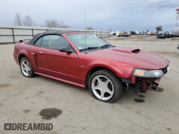 2003 Ford Mustang GT Deluxe with VIN 1FAFP45X53F357541, listed as a Copart auction lot 43738975 with 102,282 mi miles and Salvage Title. Bid and sale history available at carsss.com. Image 4.