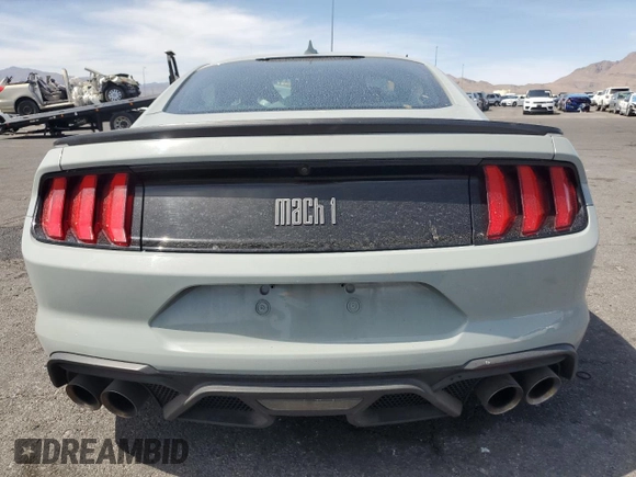2021 Ford Mustang Mach 1 with VIN 1FA6P8R07M5550673, listed as a Copart auction lot 53577895 with 44,158 mi miles and Salvage title. Bid and sale history available at DreamBid. Image 6.