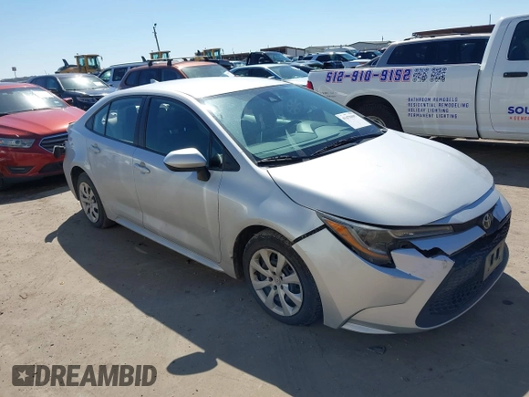 2021 Toyota Corolla LE with VIN 5YFEPMAE2MP166647, listed as a IAAI auction lot 41670097 with 143,557 mi miles. Bid and sale history available at carsss.com. Image 1.