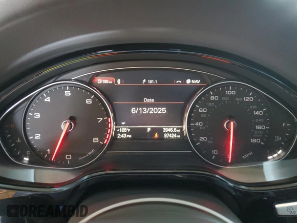 2012 Audi A8 with VIN WAURVAFD0CN028037, listed as a Copart auction lot 61004815 with 97,424 mi miles and Salvage title. Bid and sale history available at DreamBid. Image 9.