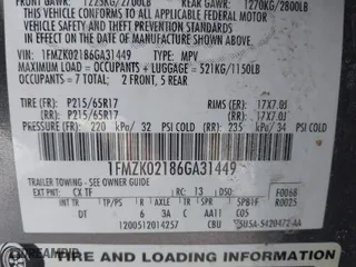2006 Ford Freestyle SEL with VIN 1FMZK02186GA31449, listed as a IAAI auction lot 41628122 with 193,182 mi miles. Bid and sale history available at carsss.com. Image 9.