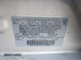 2014 Nissan Note S Plus with VIN 3N1CE2CP6EL403920, listed as a IAAI auction lot 41946608 with 96,878 mi miles and . Bid and sale history available at DreamBid. Image 9.