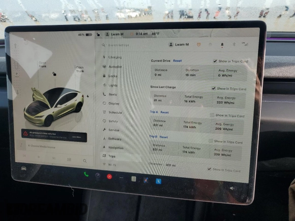 2025 Tesla Model 3 Long Range with VIN 5YJ3E1EA0SF922262, listed as a Copart auction lot 48358095 with 831 mi miles and Salvage title. Bid and sale history available at DreamBid. Image 9.