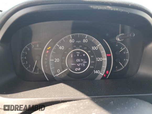 2012 Honda CR-V EX-L with VIN 2HKRM4H7XCH615277, listed as a Copart auction lot 57684505 with 106,741 mi miles and Salvage title. Bid and sale history available at DreamBid. Image 9.
