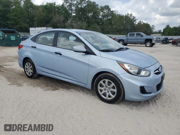 2012 Hyundai Accent GLS with VIN KMHCT4AEXCU037989, listed as a Copart auction lot 53439415 with 102,948 mi miles and Salvage Title. Bid and sale history available at carsss.com. Image 4.
