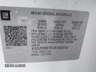 2018 Chevrolet Malibu LT with VIN 1G1ZD5ST0JF153372, listed as a IAAI auction lot 41093735 with 111,093 mi miles and . Bid and sale history available at DreamBid. Image 9.