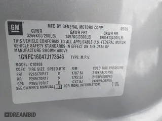 2007 Chevrolet Suburban LTZ with VIN 1GNFC16047J173546, listed as a IAAI auction lot 41653723 with 1 mi miles. Bid and sale history available at carsss.com. Image 9.