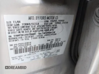 2005 Ford Five Hundred Limited with VIN 1FAHP28145G120881, listed as a IAAI auction lot 42814490 with Not provided miles and . Bid and sale history available at DreamBid. Image 9.