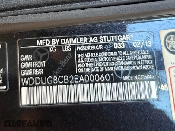 2014 Mercedes-Benz S-Class S 550 with VIN WDDUG8CB2EA000601, listed as a Copart auction lot 47121425 with 83,812 mi miles and Salvage Title. Bid and sale history available at carsss.com. Image 12.