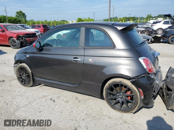 2015 FIAT 500 Abarth with VIN 3C3CFFFH8FT689961, listed as a Copart auction lot 61400335 with 115,665 mi miles and Salvage title. Bid and sale history available at DreamBid. Image 2.