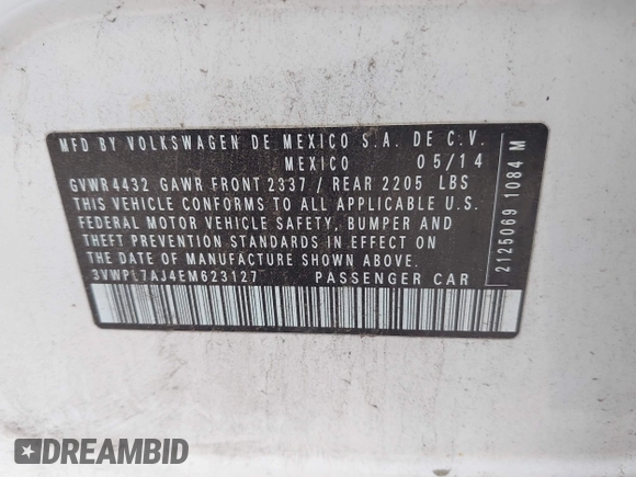 2014 Volkswagen Jetta TDI с VIN 3VWPL7AJ4EM623127, выставлен на аукционе IAAI как лот 42426824 с пробегом 146 530 миль миль и . История ставок и продаж доступна на DreamBid. Изображение 9.