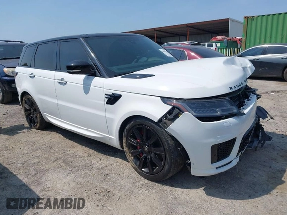 2021 Land Rover Range Rover Sport HST with VIN SALWS2RU3MA753438, listed as a IAAI auction lot 40206318 with 48,222 mi miles. Bid and sale history available at carsss.com. Image 1.