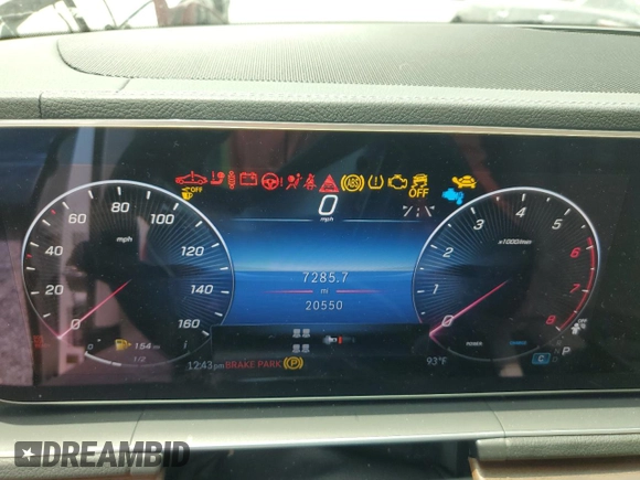 2024 Mercedes-Benz GLS 450 with VIN 4JGFF5KEXRB087062, listed as a Copart auction lot 56162235 with 20,550 mi miles and Salvage title. Bid and sale history available at DreamBid. Image 9.