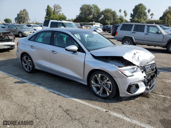 2022 Audi A3 Premium Plus with VIN WAUHUDGY2NA085867, listed as a Copart auction lot 71608194 with 7,360 mi miles and Salvage Title. Bid and sale history available at carsss.com. Image 4.