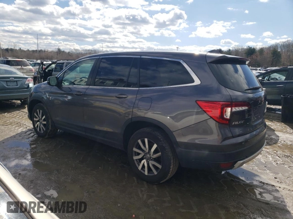 2019 Honda Pilot EX-L z VIN 5FNYF6H56KB067758, wystawiony jako Copart lot #45884515 z przebiegiem 104 662 mil mil oraz Szkoda całkowita • Salvage title. Historia ofert i sprzedaży dostępna na DreamBid. Obrazek 2.
