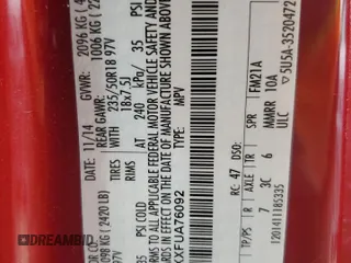 2015 Ford Escape Titanium z VIN 1FMCU0JXXFUA76092, wystawiony jako Copart lot #54824635 z przebiegiem 97 659 mil mil oraz Szkoda całkowita • Salvage title. Historia ofert i sprzedaży dostępna na DreamBid. Obrazek 13.