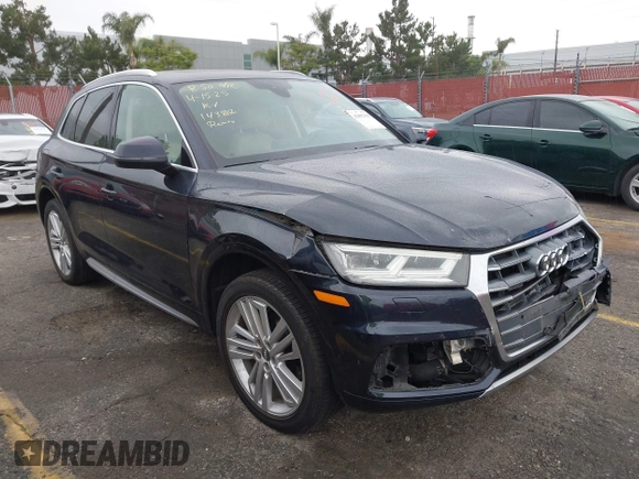 2019 Audi Q5 Premium Plus z VIN WA1BNAFY5K2049080, wystawiony jako IAAI lot #42057631 z przebiegiem 94 767 mil mil oraz . Historia ofert i sprzedaży dostępna na DreamBid. Obrazek 1.