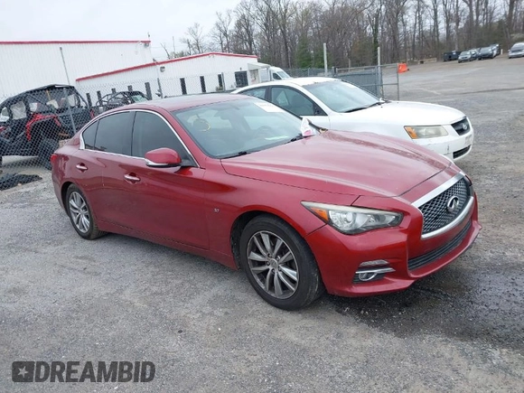 2014 Infiniti Q50 Premium with VIN JN1BV7AR7EM699016, listed as a IAAI auction lot 41858326 with 222,127 mi miles. Bid and sale history available at carsss.com. Image 1.