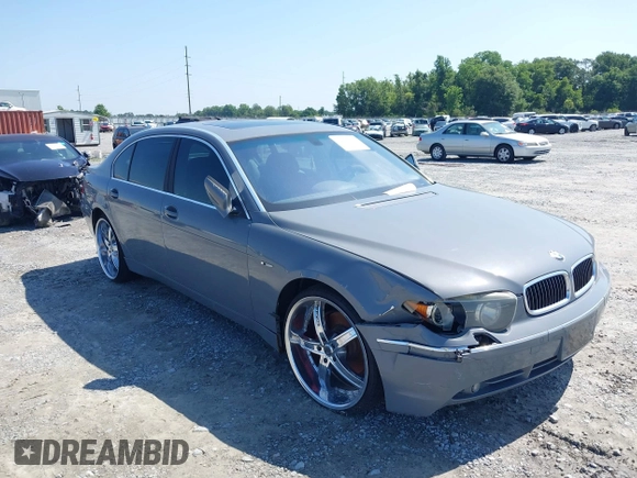 2003 BMW 7 Series 745Li with VIN WBAGN63453DR18970, listed as a IAAI auction lot 39461160 with Not Provided miles and . Bid and sale history available at carsss.com. Image 6.