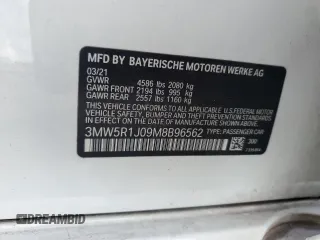 2021 BMW 3 Series 330i with VIN 3MW5R1J09M8B96562, listed as a Copart auction lot 61408805 with 50,024 mi miles and Non repairable. Bid and sale history available at DreamBid. Image 12.