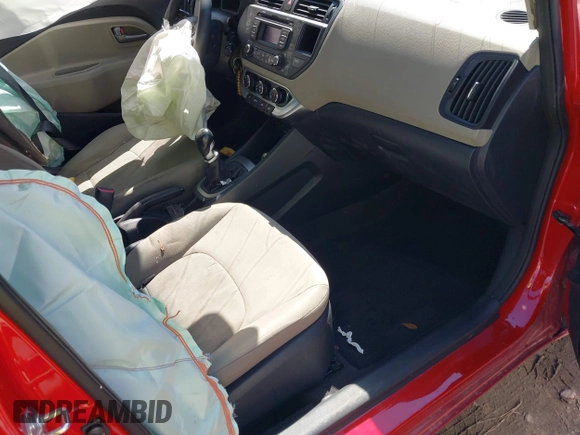 2015 Kia Rio LX with VIN KNADM4A39F6496537, listed as a IAAI auction lot 41795758 with 1 mi miles. Bid and sale history available at carsss.com. Image 5.
