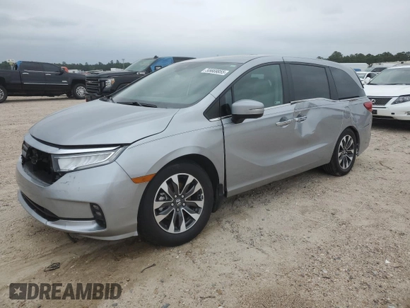 2024 Honda Odyssey EX-L with VIN 5FNRL6H63RB046690, listed as a Copart auction lot 55669855 with 7,829 mi miles and Salvage Title. Bid and sale history available at DreamBid. Image 1.