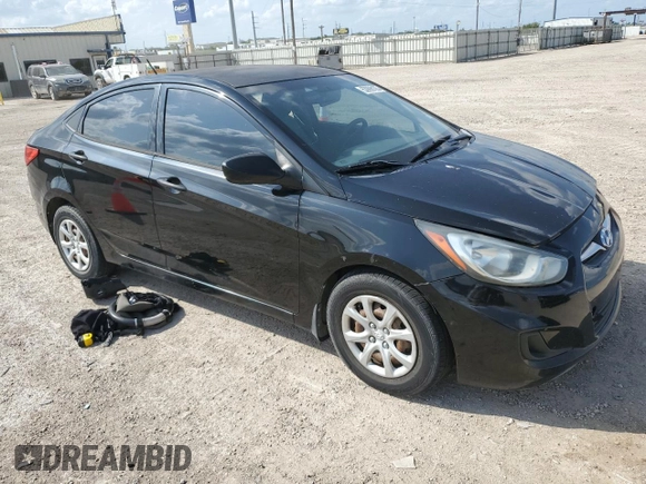 2013 Hyundai Accent GLS with VIN KMHCT4AE3DU394772, listed as a Copart auction lot 53998105 with 130,026 mi miles and Salvage Title. Bid and sale history available at carsss.com. Image 4.