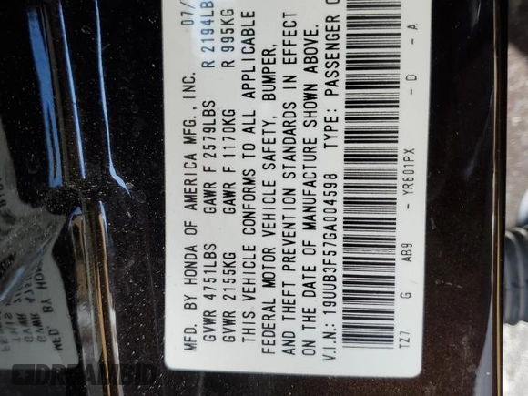 2016 Acura TLX Technology with VIN 19UUB3F57GA004598, listed as a Copart auction lot 46344685 with 144,528 mi miles and Salvage title. Bid and sale history available at DreamBid. Image 13.