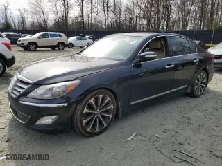 2013 Hyundai Genesis 5.0L R-Spec with VIN KMHGC4DH8DU245961, listed as a Copart auction lot 48673855 with 120,579 mi miles and Salvage Title. Bid and sale history available at carsss.com. Image 1.