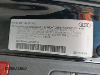 2018 Audi A4 Premium Plus z VIN WAUENAF43JA160924, wystawiony jako Copart lot #54234595 z przebiegiem 116 624 mil mil oraz Szkoda całkowita • Salvage title. Historia ofert i sprzedaży dostępna na DreamBid. Obrazek 12.