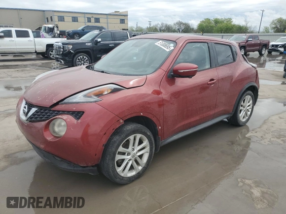 2015 Nissan Juke S with VIN JN8AF5MRXFT511624, listed as a Copart auction lot 51008695 with 189,983 mi miles and Salvage Title. Bid and sale history available at carsss.com. Image 1.