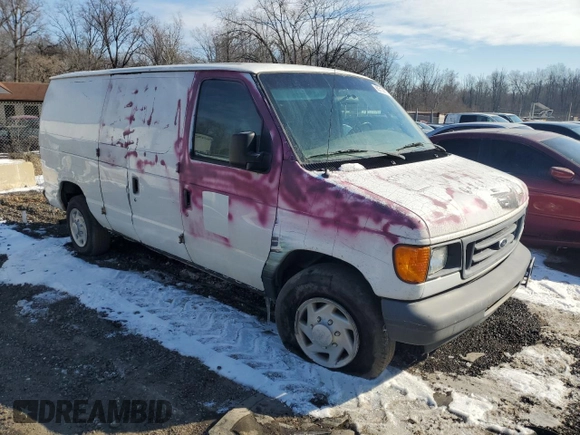 2007 Ford Econoline Cargo Commercial with VIN 1FTNE14W37DB04402, listed as a Copart auction lot 88313085 with Not Provided miles and Salvage Title. Bid and sale history available at DreamBid. Image 4.