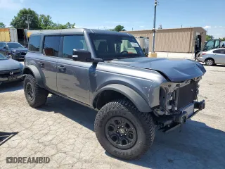 2023 Ford Bronco with VIN 1FMEE5DP6PLB66975, listed as a Copart auction lot 57536014 with 11,883 mi miles and Salvage Title. Bid and sale history available at carsss.com. Image 4.