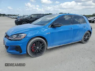 2019 Volkswagen Golf GTI S with VIN 3VW5T7AU8KM015673, listed as a Copart auction lot 53748305 with 50,654 mi miles and Salvage Title. Bid and sale history available at carsss.com. Image 1.