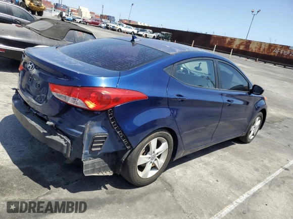2013 Hyundai Elantra GLS with VIN KMHDH4AE7DU487588, listed as a Copart auction lot 62098015 with 106,046 mi miles and Salvage title. Bid and sale history available at DreamBid. Image 3.