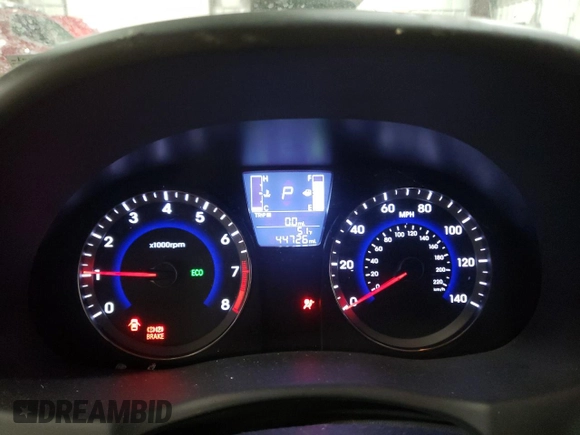 2016 Hyundai Accent SE with VIN KMHCT4AE8GU026740, listed as a Copart auction lot 68616972 with 44,726 mi miles. Bid and sale history available at carsss.com. Image 9.