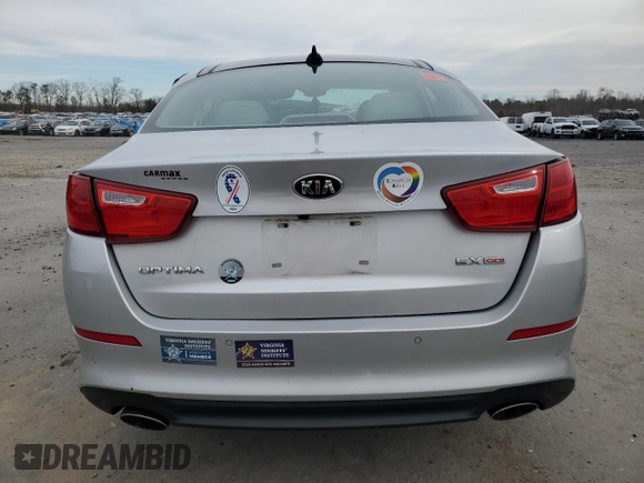 2015 Kia Optima EX with VIN 5XXGN4A73FG439056, listed as a Copart auction lot 48029355 with 81,392 mi miles and Salvage Title. Bid and sale history available at carsss.com. Image 6.