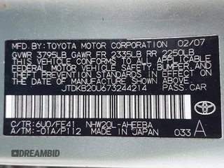 2007 Toyota Prius z VIN JTDKB20U673244214, wystawiony jako IAAI lot #42275166 z przebiegiem 190 480 mil mil oraz . Historia ofert i sprzedaży dostępna na DreamBid. Obrazek 9.