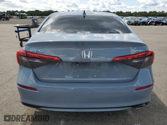 2024 Honda Civic Sedan Sport with VIN 2HGFE2F58RH509791, listed as a Copart auction lot 68592024 with 12,640 mi miles and Salvage Title. Bid and sale history available at carsss.com. Image 6.