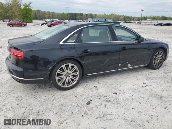 2015 Audi A8 L 4.0T with VIN WAU32AFD9FN024605, listed as a Copart auction lot 52086125 with 70,730 mi miles and Salvage Title. Bid and sale history available at carsss.com. Image 3.