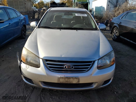 2009 Kia Spectra EX with VIN KNAFE222495620224, listed as a Copart auction lot 78446694 with 120,192 mi miles and Salvage Title. Bid and sale history available at carsss.com. Image 5.