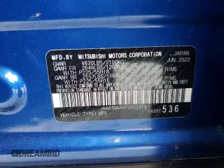 2023 Mitsubishi Eclipse Cross SE z VIN JA4ATWAA8PZ002410, wystawiony jako Copart lot #51062725 z przebiegiem Nie podano mil oraz Czysty tytuł • Clean title. Historia ofert i sprzedaży dostępna na DreamBid. Obrazek 13.